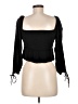 Mi ami 100% Rayon Black Long Sleeve Blouse Size M - photo 2