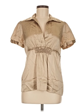 Bcbgmaxazria Short Sleeve Silk Top