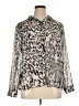 Chico's Animal Print Silver Long Sleeve Blouse Size XL (3) - photo 1