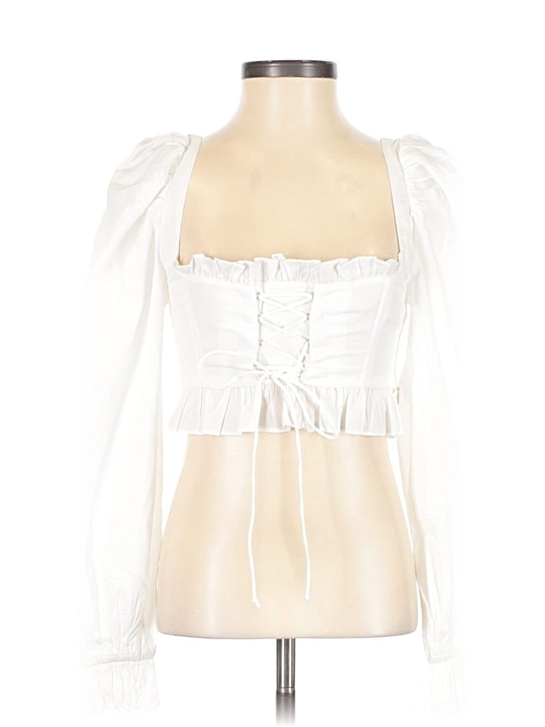 Pre-owned For Love & Lemons Sleeveless Blouse In White