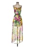 Jessica Simpson 100% Polyester Tie-dye Yellow Green Cocktail Dress Size S - photo 1