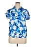 Assorted Brands Tropical Blue Short Sleeve Blouse Size 14 - photo 1