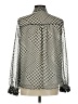 Pleione 100% Polyester Houndstooth Silver Long Sleeve Blouse Size M - photo 2