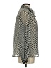 Pleione 100% Polyester Houndstooth Silver Long Sleeve Blouse Size M - photo 4
