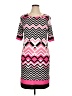 Karin Stevens Chevron-herringbone Pink Casual Dress Size 14 - photo 1