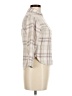 Bixby Nomad 100% Rayon Plaid Ivory 3/4 Sleeve Button-Down Shirt Size M - photo 4