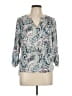Pale Sky 100% Rayon Paisley Teal 3/4 Sleeve Blouse Size L - photo 1