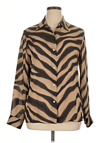 Lauren by Ralph Lauren Long Sleeve Silk Top (view 1)