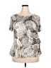 S. Levine Silver Short Sleeve Blouse Size 2X - photo 1