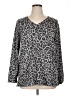 Ellen Tracy Animal Print Gray Pullover Sweater Size XL - photo 1