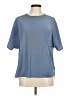 Uniqlo 100% Polyester Blue Short Sleeve Blouse Size M - photo 1