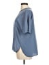Uniqlo 100% Polyester Blue Short Sleeve Blouse Size M - photo 5
