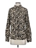 Halogen 100% Polyester Animal Print Tan Long Sleeve Blouse Size XS - photo 1