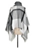 Contempo 100% Acrylic Checkered-gingham Gray Poncho One size - photo 2