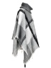 Contempo 100% Acrylic Checkered-gingham Gray Poncho One size - photo 4