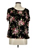 Tamara H. 100% Polyester Floral Black Short Sleeve Blouse Size M - photo 1