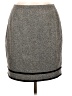 Petite Sophisticate Chevron-herringbone Gray Wool Skirt Size 12 - photo 1