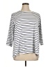 Delancey Studio Stripes Silver 3/4 Sleeve T-Shirt Size 1X - photo 1