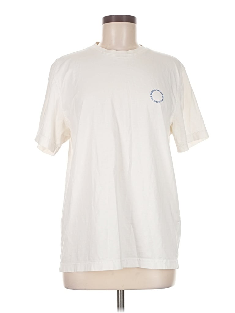 Pre-owned Brooks Brothers Short Sleeve T-shirt In White