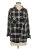 By Design 100% Polyester Plaid Black Long Sleeve Blouse Size S - photo 1