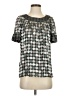 BCBGMAXAZRIA Silver Short Sleeve Blouse Size XXS - photo 1