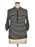 Calvin Klein 100% Rayon Stripes Black 3/4 Sleeve Top Size XL (estimated) - photo 1