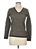 Calvin Klein 100% Merino Wool Chevron-herringbone Gray Wool Pullover Sweater Size M - photo 1