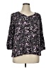 Unbranded 100% Viscose Purple 3/4 Sleeve Blouse Size 0X - photo 1