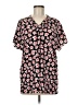 CAbi 100% Polyester Floral Black Short Sleeve Blouse Size M - photo 1