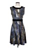 Studio M Graphic Blue Black Cocktail Dress Size 8 (petite) - photo 1