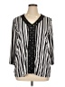 Robert Louis Stripes Black 3/4 Sleeve Blouse Size XL - photo 1