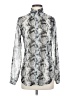 CAbi Animal Print Silver Long Sleeve Blouse Size XS - photo 1
