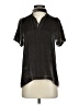 Madewell Metallic Black Short Sleeve Blouse Size XXS - photo 1
