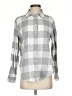 Gap 100% Cotton Checkered-gingham Gray Long Sleeve Button-Down Shirt Size S - photo 1