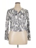 Shein Curve Metallic Graphic Silver 3/4 Sleeve Blouse Size 14 Plus (1) - photo 1