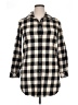 BEANPOLE Checkered-gingham Black 3/4 Sleeve Button-Down Shirt Size 16 (estimated) - photo 1