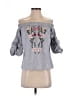 Blue Rain 100% Cotton Gray 3/4 Sleeve Blouse Size S - photo 1