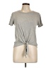 Pink Rose Gray Short Sleeve Top Size L - photo 1