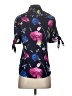 Banana Republic 100% Polyester Floral Black Blue Short Sleeve Blouse Size XS - photo 2