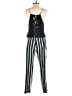 Mason 100% Silk Stripes Black Jumpsuit Size 4 - photo 2