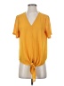 Madewell 100% Polyester Yellow Short Sleeve Blouse Size S - photo 1