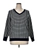 Worthington Checkered-gingham Blue Pullover Sweater Size 1X - photo 1