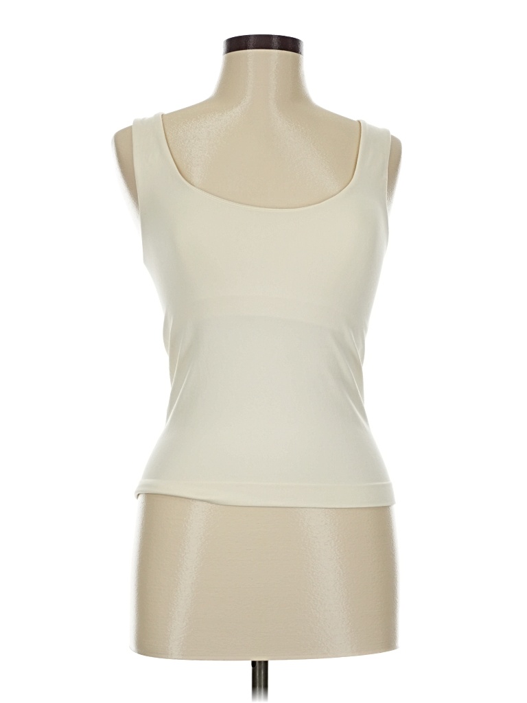 Pre-owned A New Day Sleeveless Top Ivory Scoop Neck Tops In White