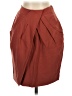 Fei Solid Burgundy Orange Silk Skirt Size 0 - photo 1