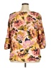 Terra & Sky Floral Pink 3/4 Sleeve Blouse Size 0X - photo 2