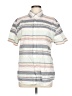 Express 100% Cotton Stripes Gray Short Sleeve Button-Down Shirt Size L - photo 1