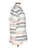 Express 100% Cotton Stripes Gray Short Sleeve Button-Down Shirt Size L - photo 4
