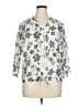 Como Blu Floral Silver 3/4 Sleeve Blouse Size XL - photo 1