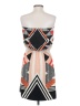 Express 100% Rayon Graphic Orange Cocktail Dress Size S - photo 2