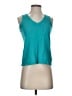 Max Studio 100% Pima Cotton Teal Blue Sleeveless T-Shirt Size XS - photo 1